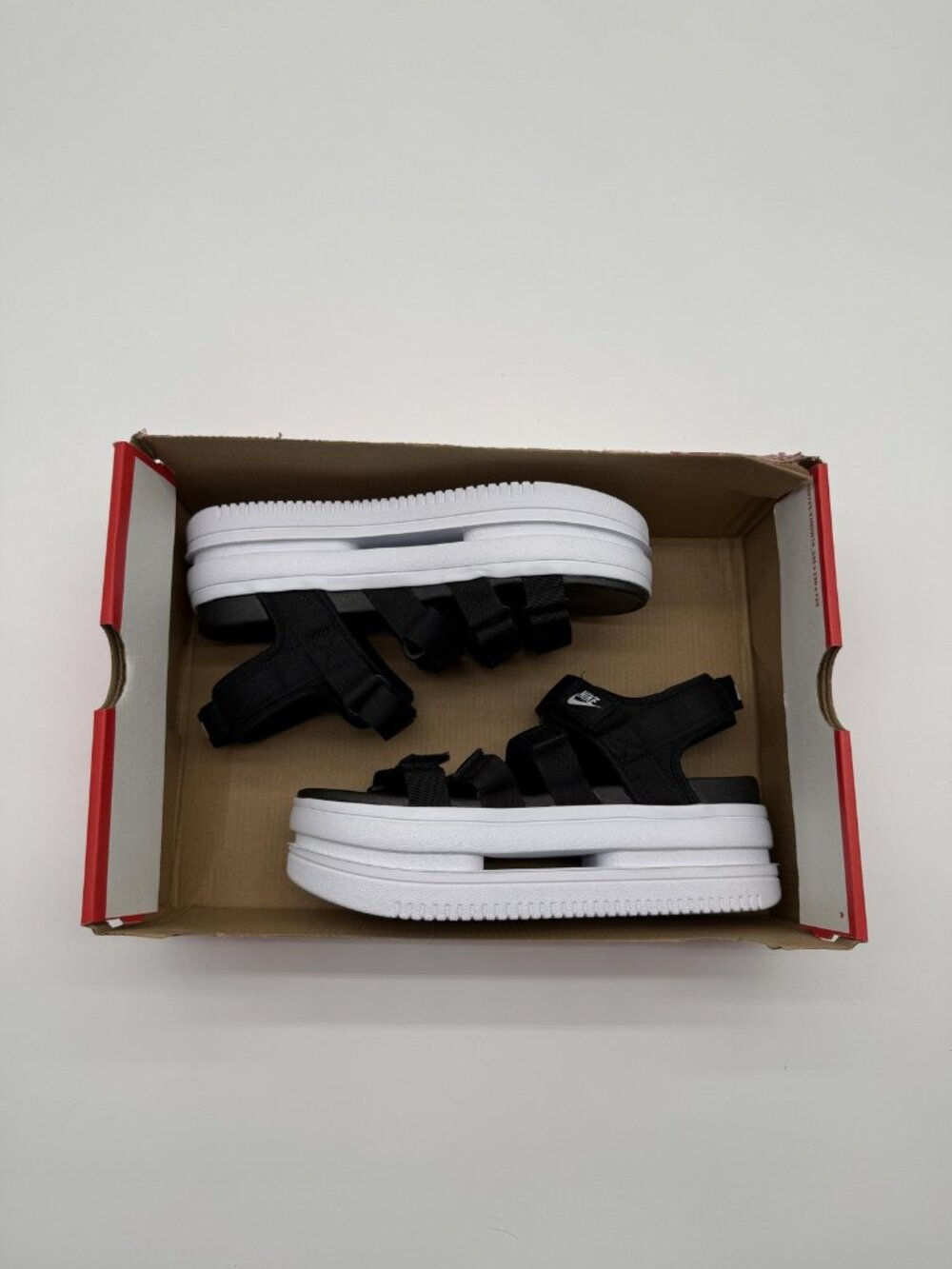 Nike Black and White Platform Sandal Sneakers